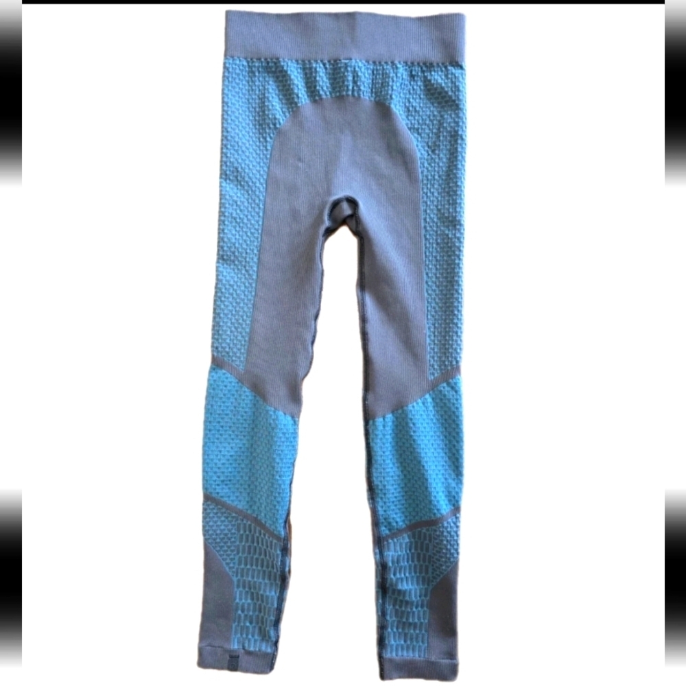 Lululemon Wunder Under Full Length High Waist Green Gray Leggings Size 8 Texture